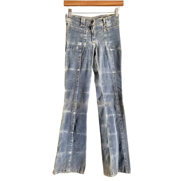 Vintage 1970s Corduroy Patch Pockets Roller Skimp Jeans by Angie Made in France. - Picture 4 of 10